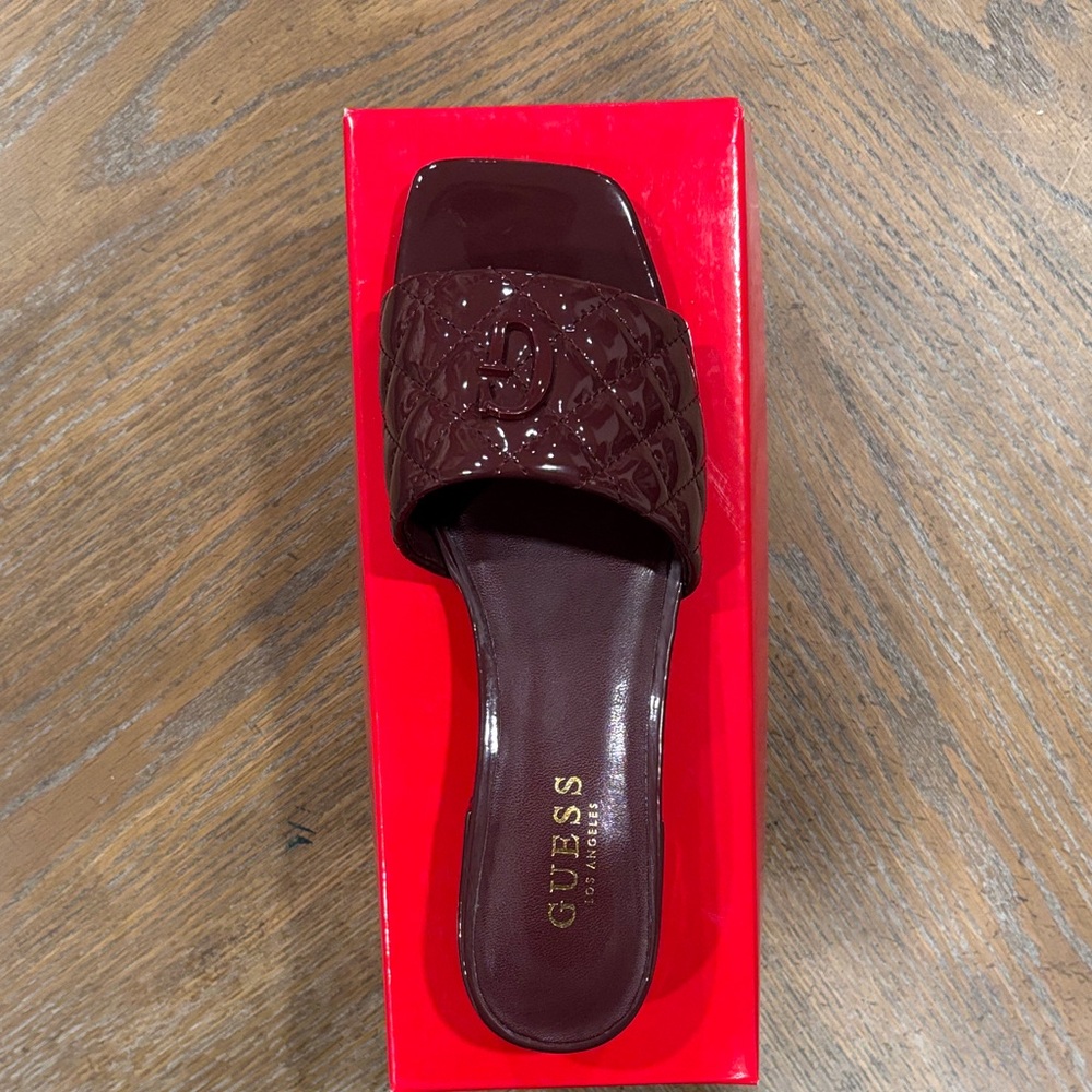 Guess Women's Deep Red Slide Sandals